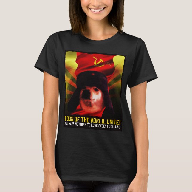 Communist Comrade Doggo Meme Russia dog Jimbo T-Shirt (Front)