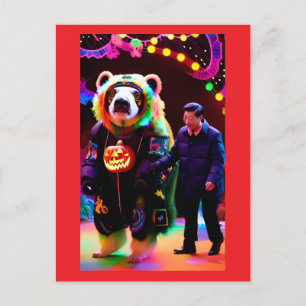 Communist Halloween Party Time - Ken Gauge Art Postcard