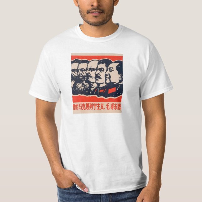 Communist Heads Propaganda Chairman Mao Stalin T-Shirt (Front)