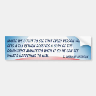 Communist Manifesto & Tax Returns Bumper Sticker