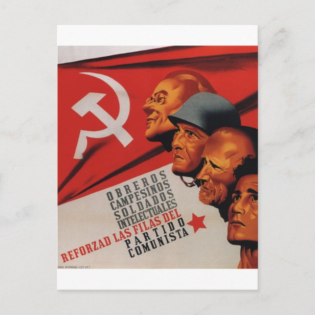 Communist party (1937)_Propaganda Poster Invitation Postcard (Front)