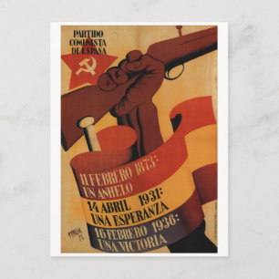 Communist Party of Spain_Propaganda Poster Invitation Postcard