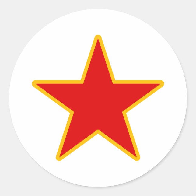 Communist Red Star Classic Round Sticker (Front)