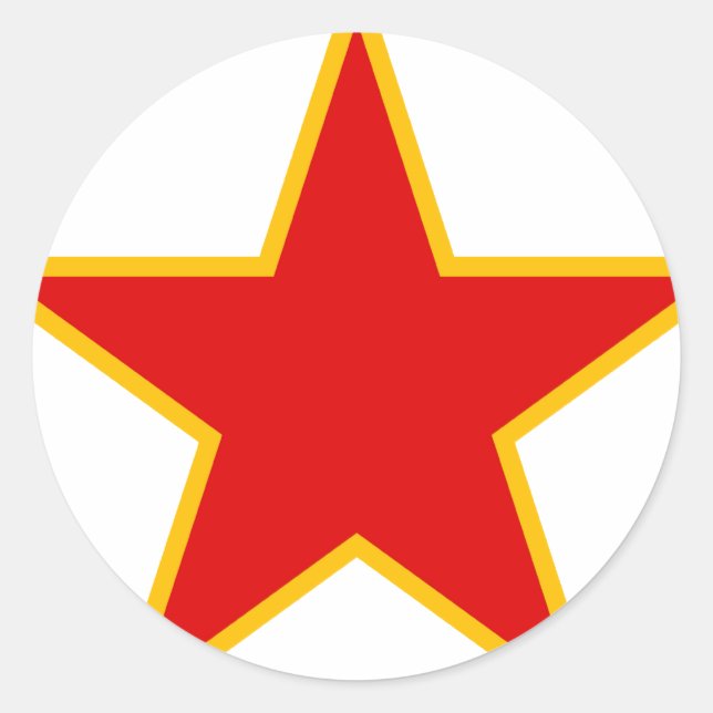 Communist Red Star Classic Round Sticker (Front)
