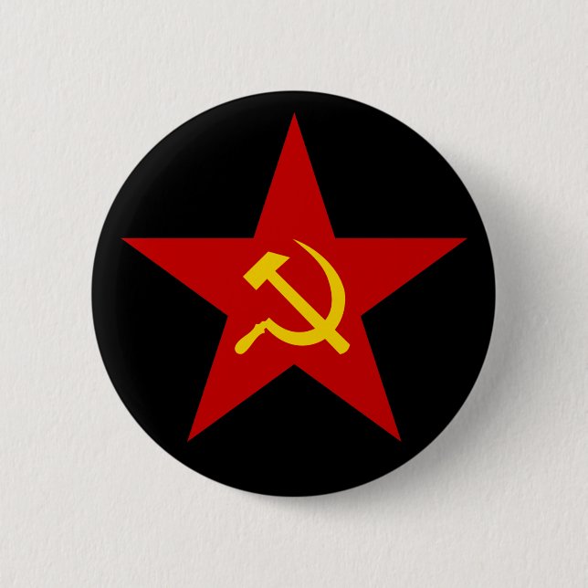 Communist Red Star (hammer & sickle) button (Front)