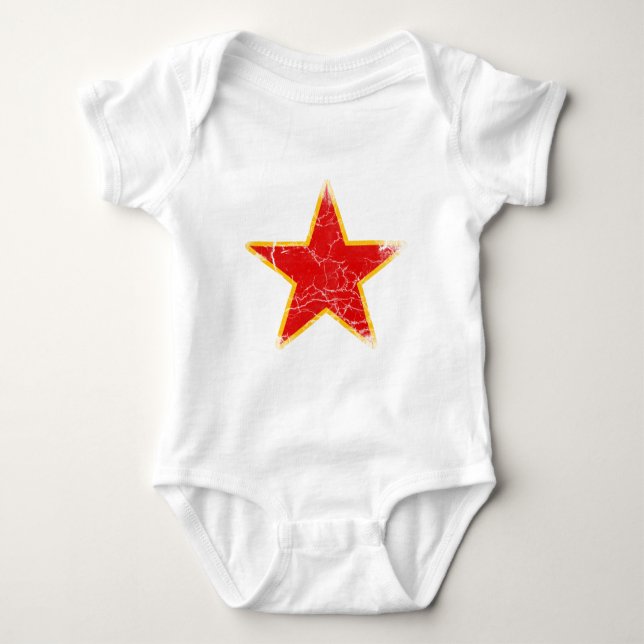 Communist Red Star Vintage Baby Bodysuit (Front)