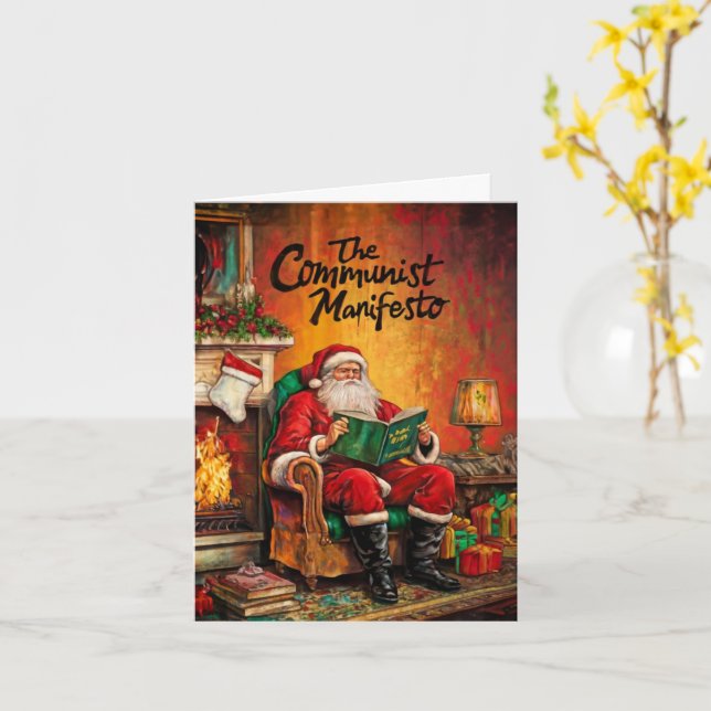 Communist Santa Xmas Card (Yellow Flower)