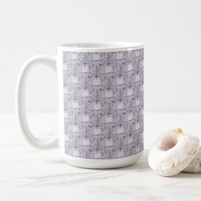 Community flowers lavender coffee mug (With Donut)