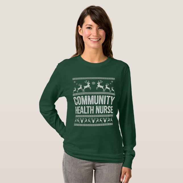Community Health Nurse Ugly Christmas Sweater (Front Full)