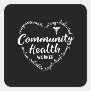 Community Health worker, CHW gift Square Sticker