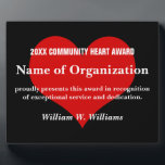 Community Heart Volunteer Award Plaque<br><div class="desc">Your dedicated volunteers are valuable beyond measure. Our unique gifts and customised items recognise and celebrate your volunteers' commitment and hard work. Volunteers are the lifeblood of your organisation, so make sure they are pumping with energy! We understand that volunteers are important to your organisation, so we've made volunteer appreciation...</div>
