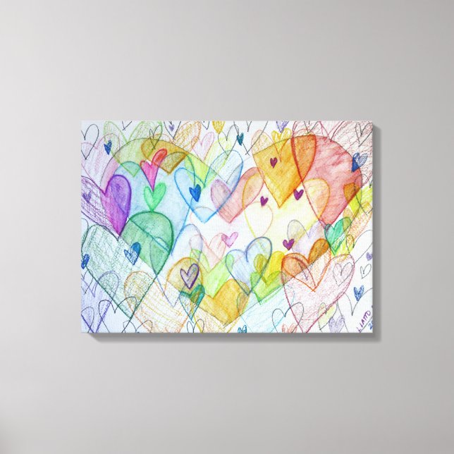 Community Hearts Canvas Painting Art Painting (Front)