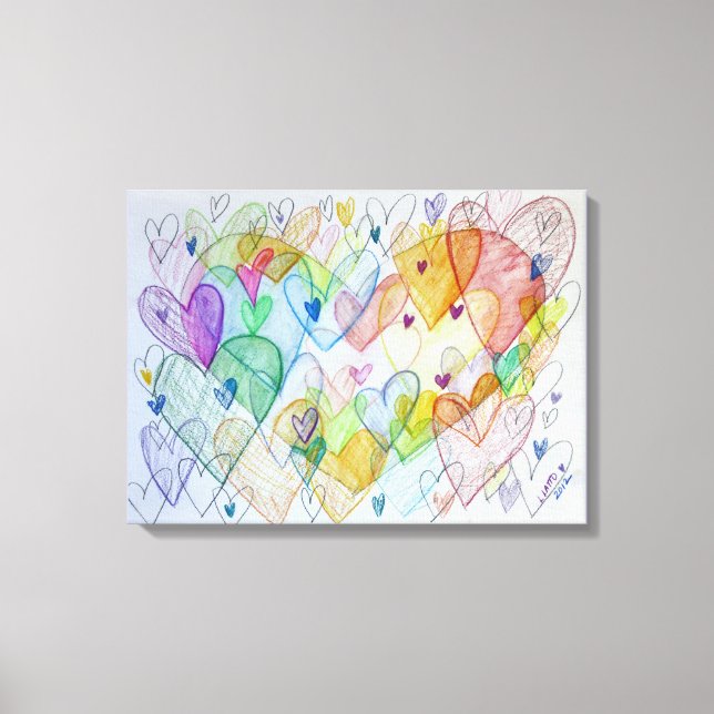 Community Hearts Canvas Painting Art Painting (Front)