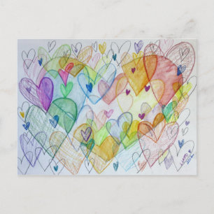 Community Hearts Colour Postcard