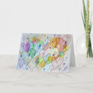 Community Hearts Painting Custom Note Art Card