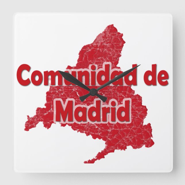 Community of Madrid Square Wall Clock (Front)