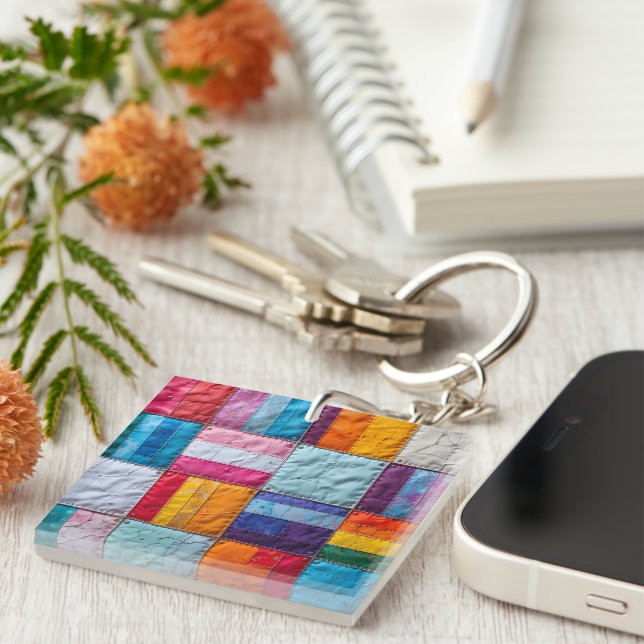 Community Quilt of Unity and Diversity Key Ring (Front Right)