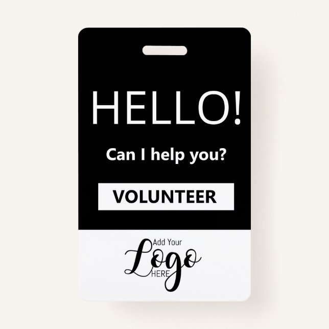 Community Volunteer Badge | Custom Name Tag ID Badge (Front)
