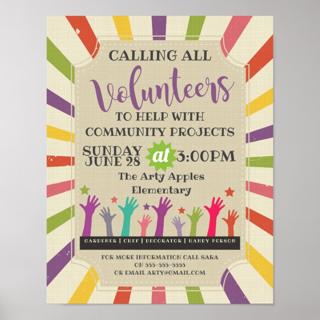 community volunteers flyer, event flyer carnival poster (Front)