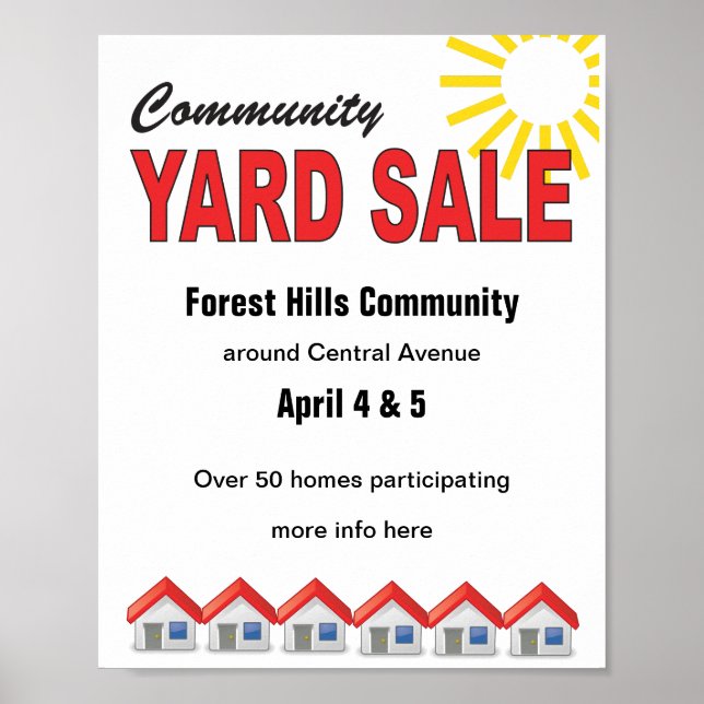 Community Yard Sale poster (Front)
