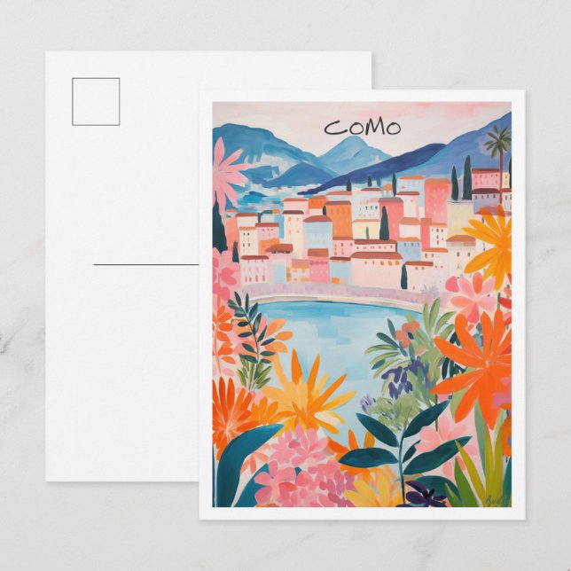 Como Italy Travel Aesthetic Postcard (Front/Back)