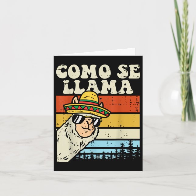 Como Se Llama Funny Cinco De Mayo Mexican Alpaca A Card (Front)
