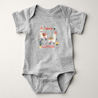 Como te Llamas. Funny Spanish Word Humor. Baby Bodysuit