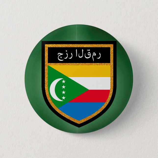 Comores Flag 6 Cm Round Badge (Front)