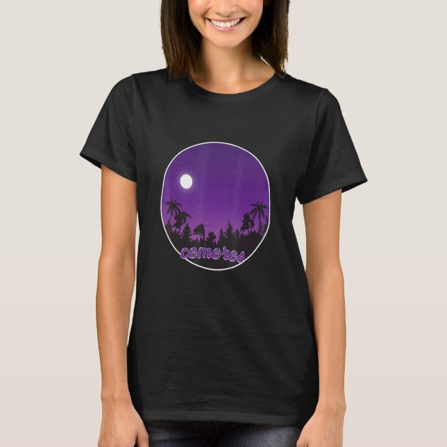 Comoros By Night With Palms T-Shirt (Front)