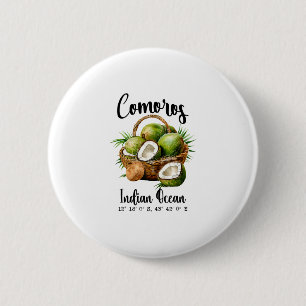 Comoros Coconut Indian Ocean Tropical Island Gps V 6 Cm Round Badge