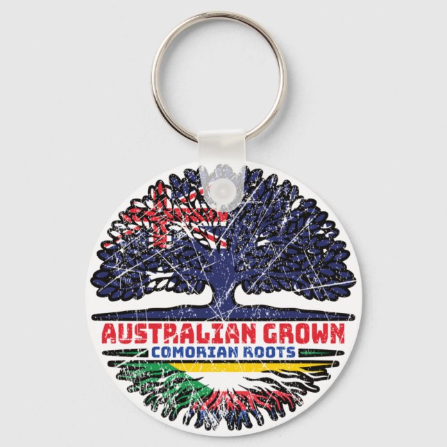 Comoros Comorian Australian Australia Tree Roots Key Ring (Front)