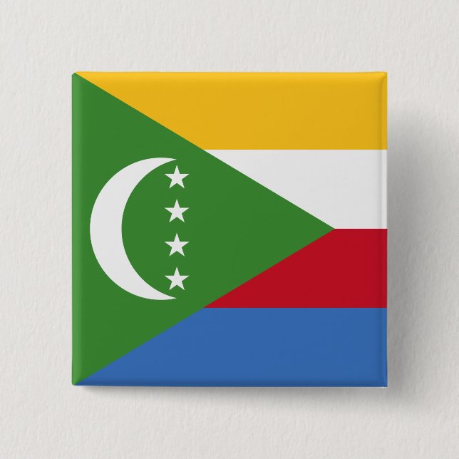 Comoros Flag 15 Cm Square Badge (Front)