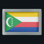 Comoros Flag Belt Buckle<br><div class="desc">Patriotic flag of Comoros.</div>