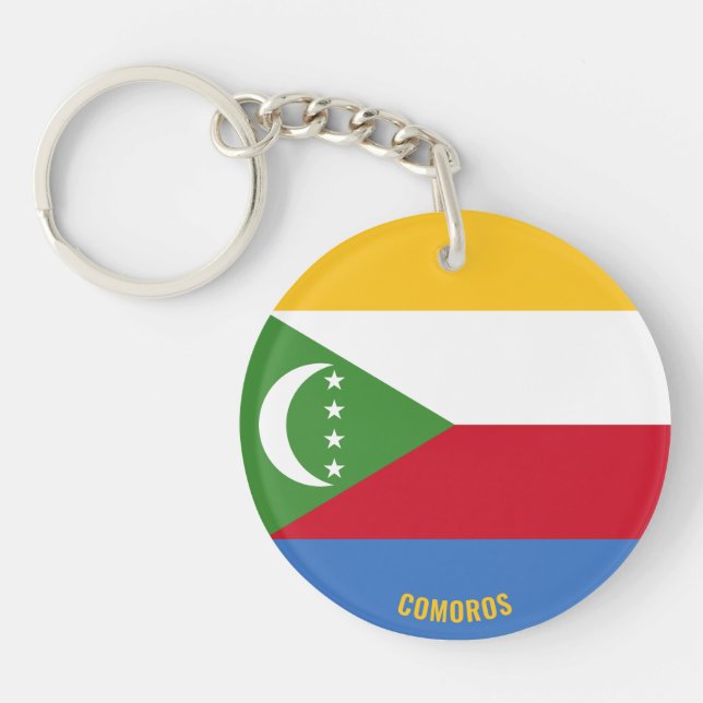 Comoros Flag Charming Patriotic Key Ring (Front)