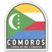 Comoros Flag Emblem Distressed Vintage