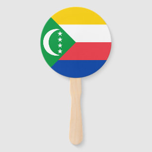 Comoros Flag Hand Fan