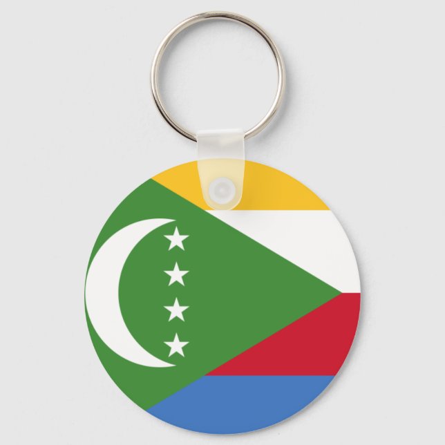 Comoros flag KM Key Ring (Front)