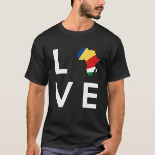 Comoros Flag Love Africa Continent Silhouette for  T-Shirt