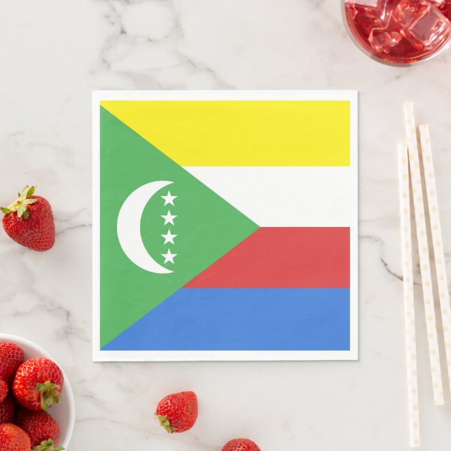 Comoros flag napkin (Insitu)