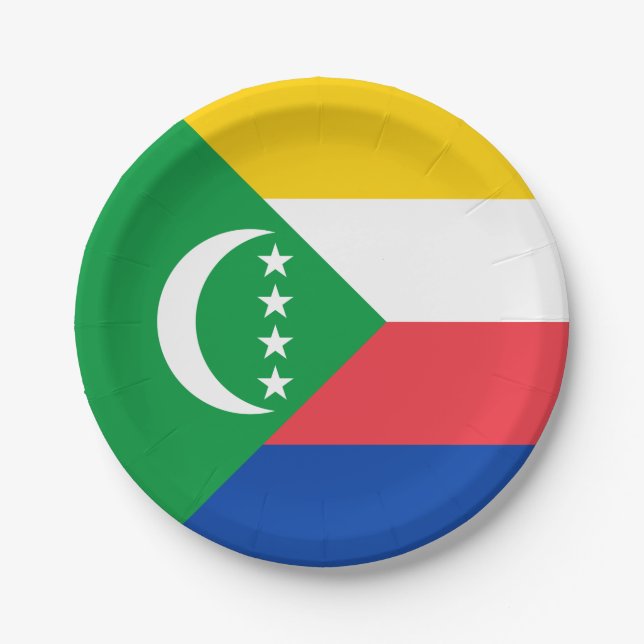 Comoros Flag Paper Plate (Front)