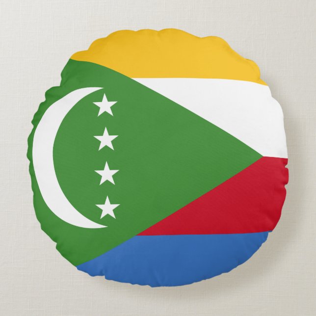 Comoros Flag Round Cushion (Front)