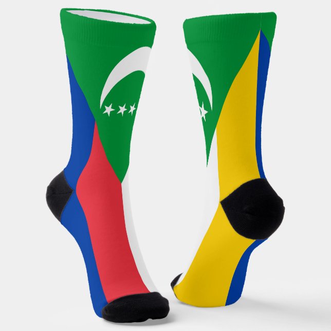 Comoros Flag Socks (Angled)