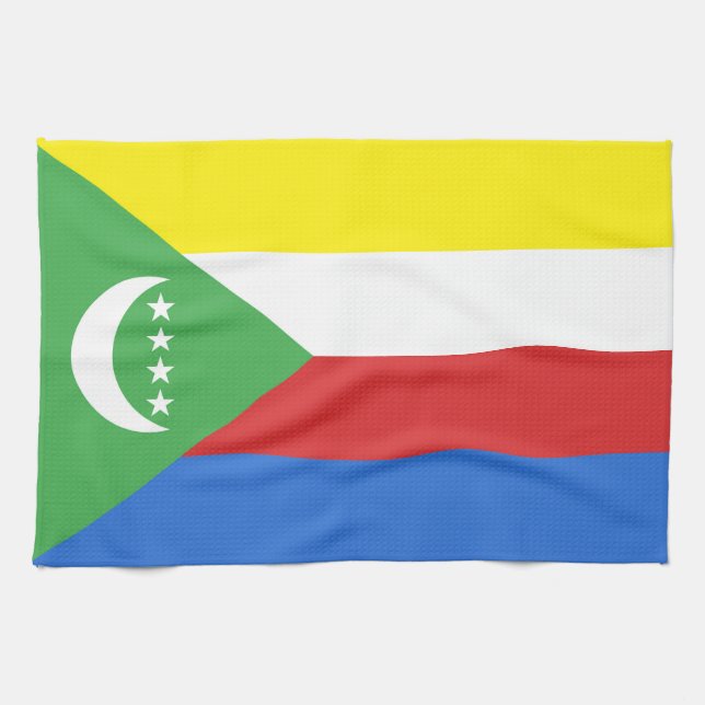 Comoros flag tea towel (Horizontal)