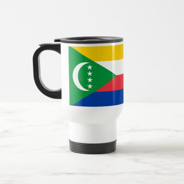 Comoros Flag Travel Mug (Left)