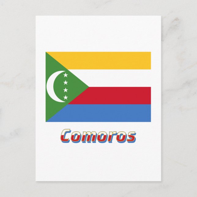 Comoros Flag with Name Postcard (Front)
