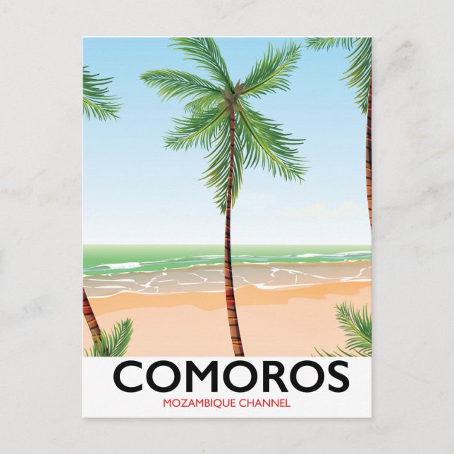 Comoros island vacation poster. postcard (Front)