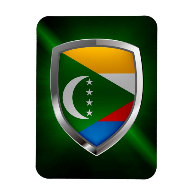 Comoros Mettalic Emblem Magnet (Vertical)