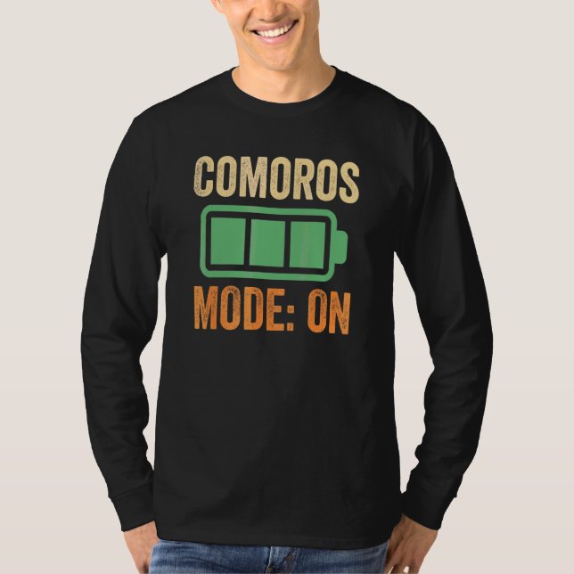 Comoros Mode On Battery Design T-Shirt (Front)