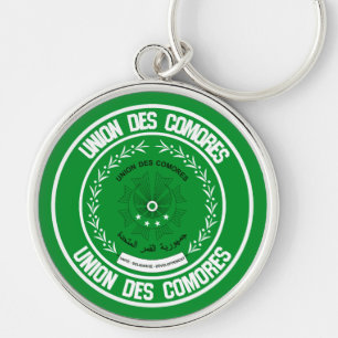 Comoros Round Emblem Key Ring