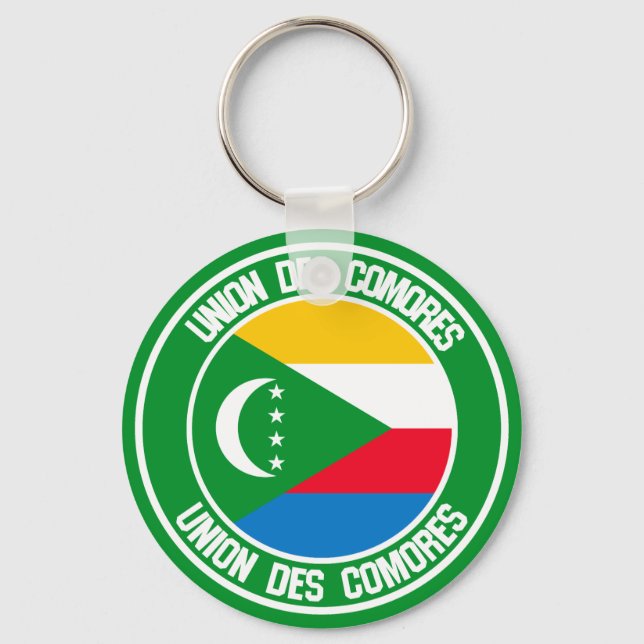 Comoros Round Emblem Key Ring (Front)